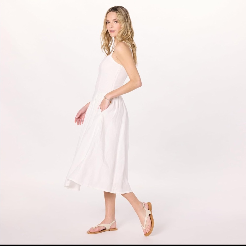 The drop balu feminine shaped White Midi Dress - Picture 2 of 10